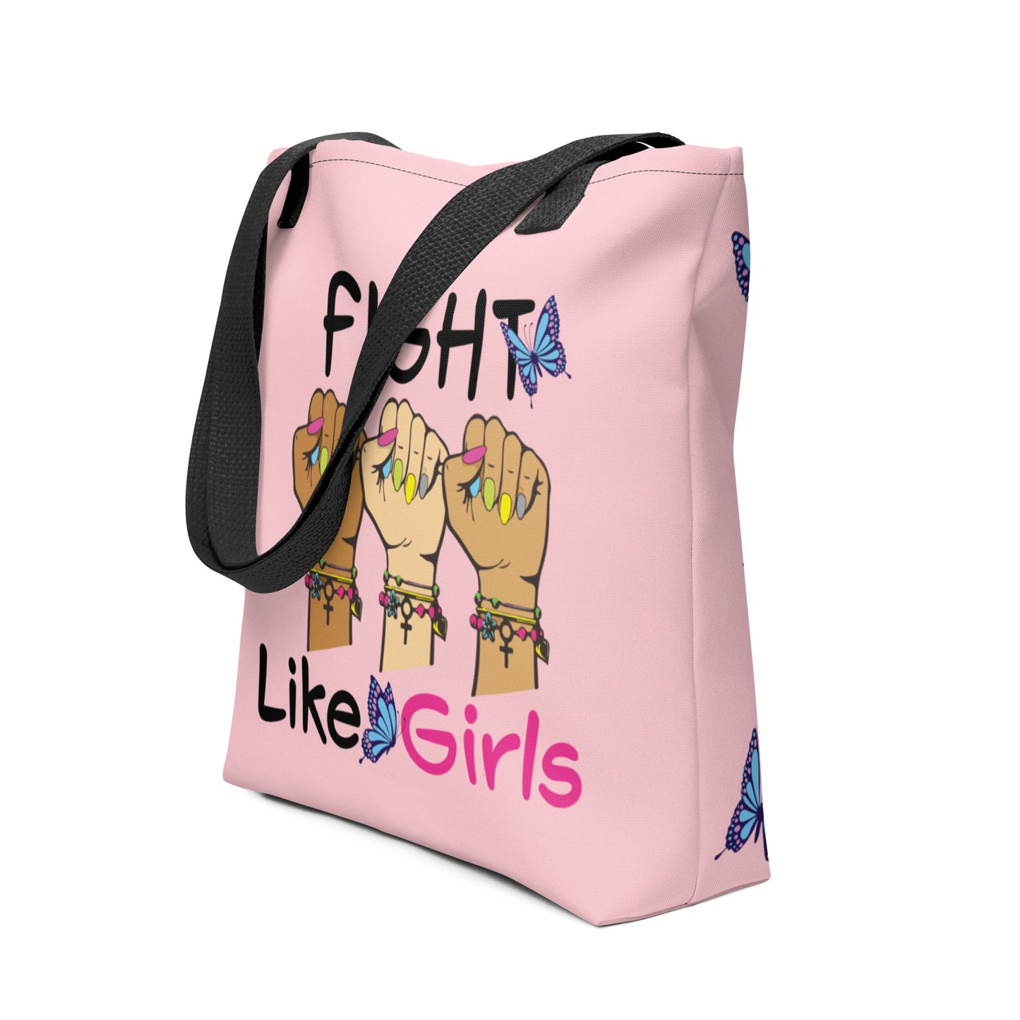 • Tote Bag 'Fight Like Girls' in Pink
