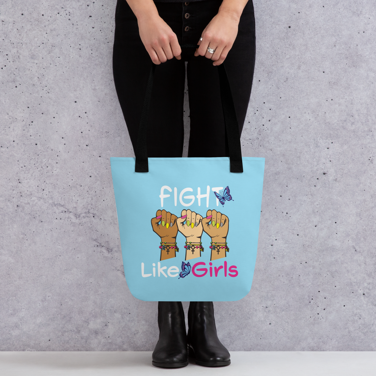 • Tote Bag 'Fight LIke Girls' in Blue