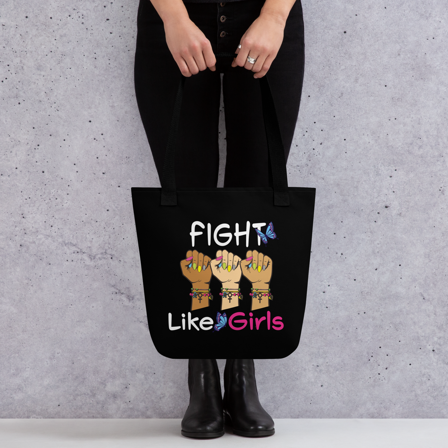 • Tote Bag 'Fight Like Girls' in Black