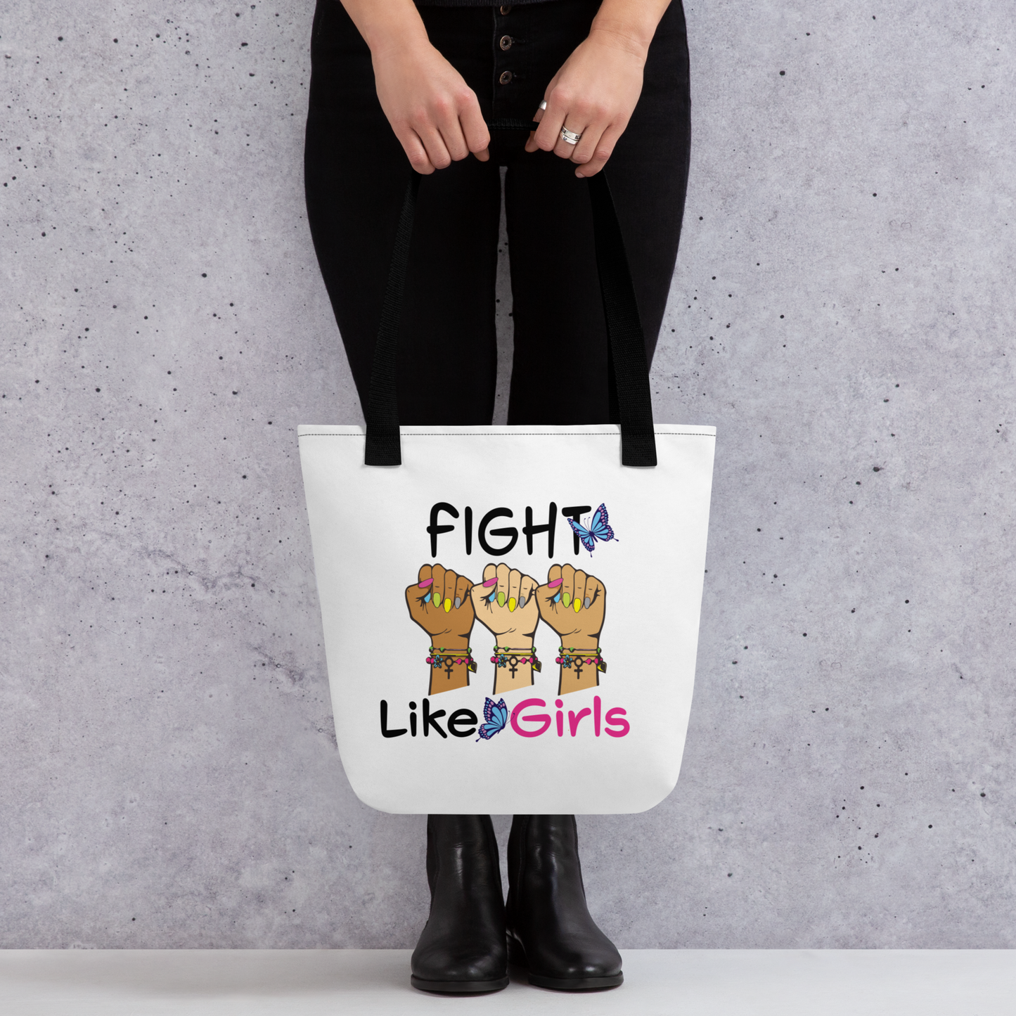 • Tote Bag 'Fight Like Girls' in White