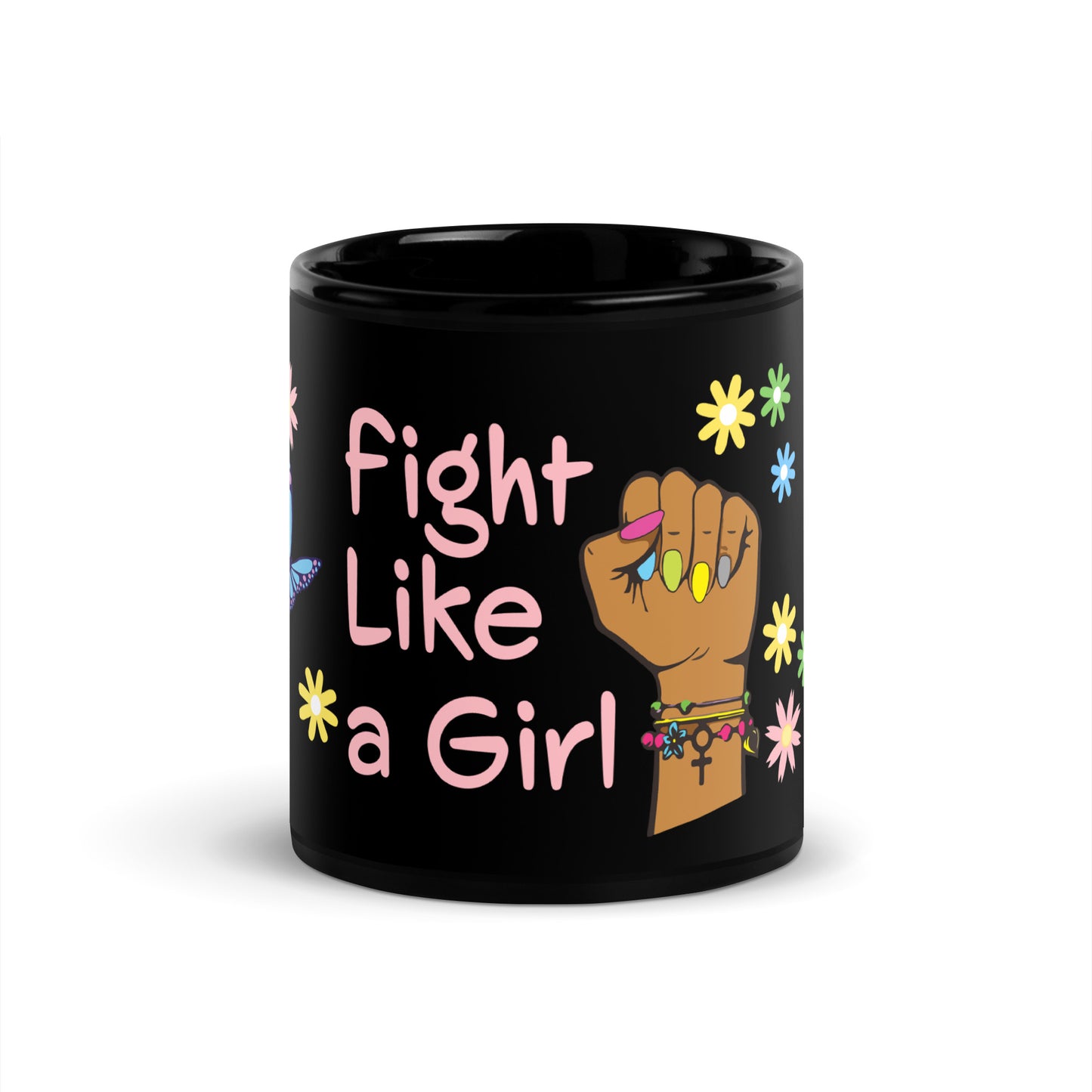 • Mug 'Fight Like Girls' Dark Skin Tone