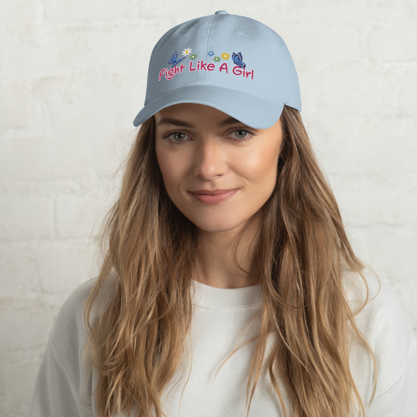• Embroidered Baseball Cap, 'Fight Like A Girl'