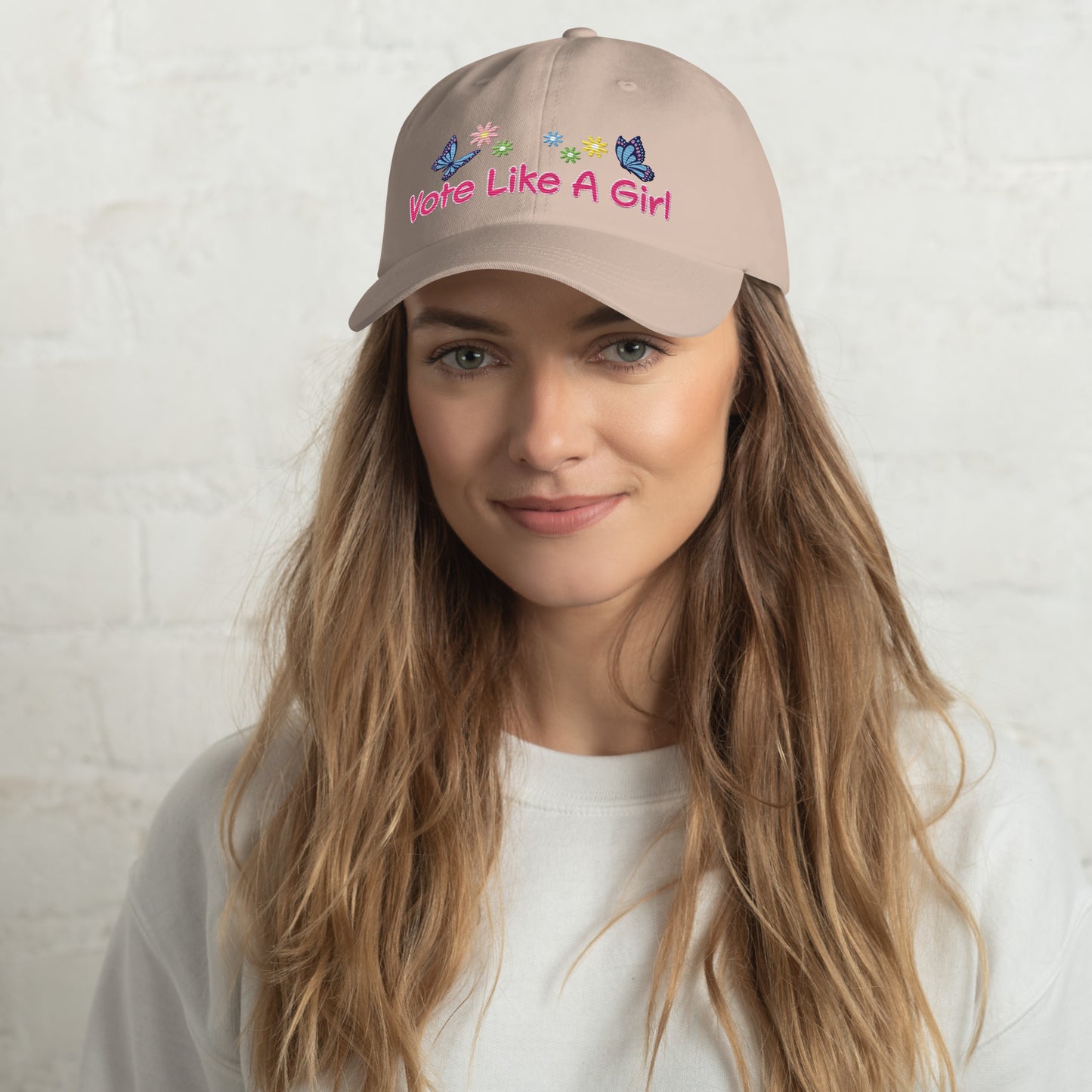 • Embroidered Baseball Cap, 'Vote Like A Girl'