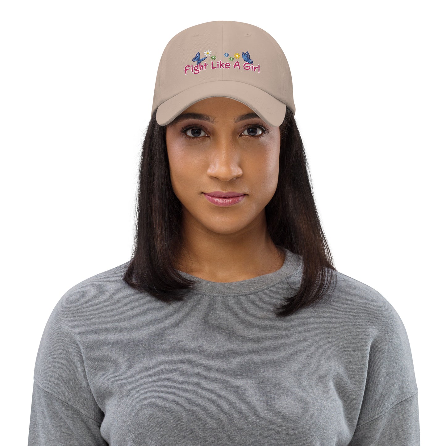 • Embroidered Baseball Cap, 'Fight Like A Girl'