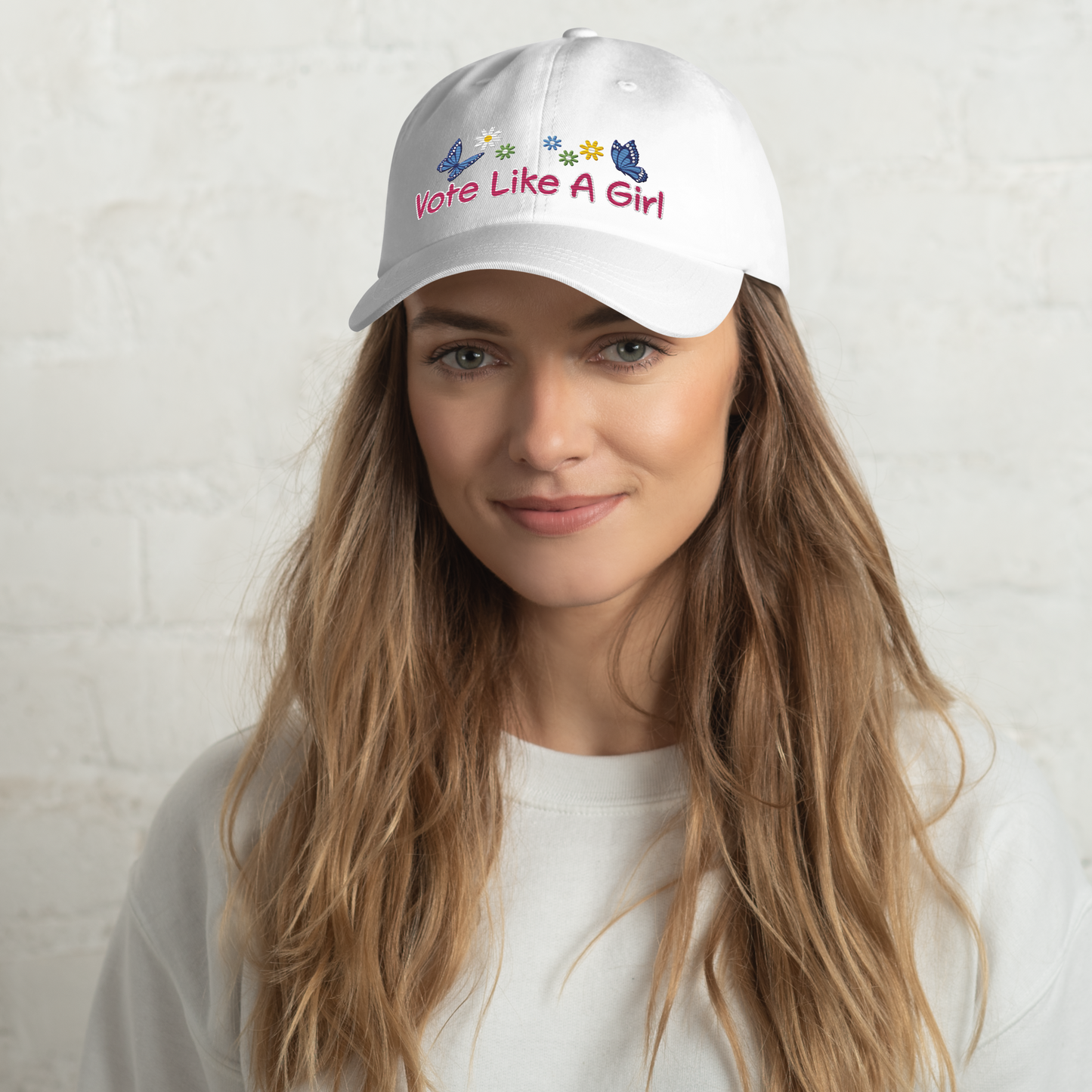 • Embroidered Baseball Cap, 'Vote Like A Girl'