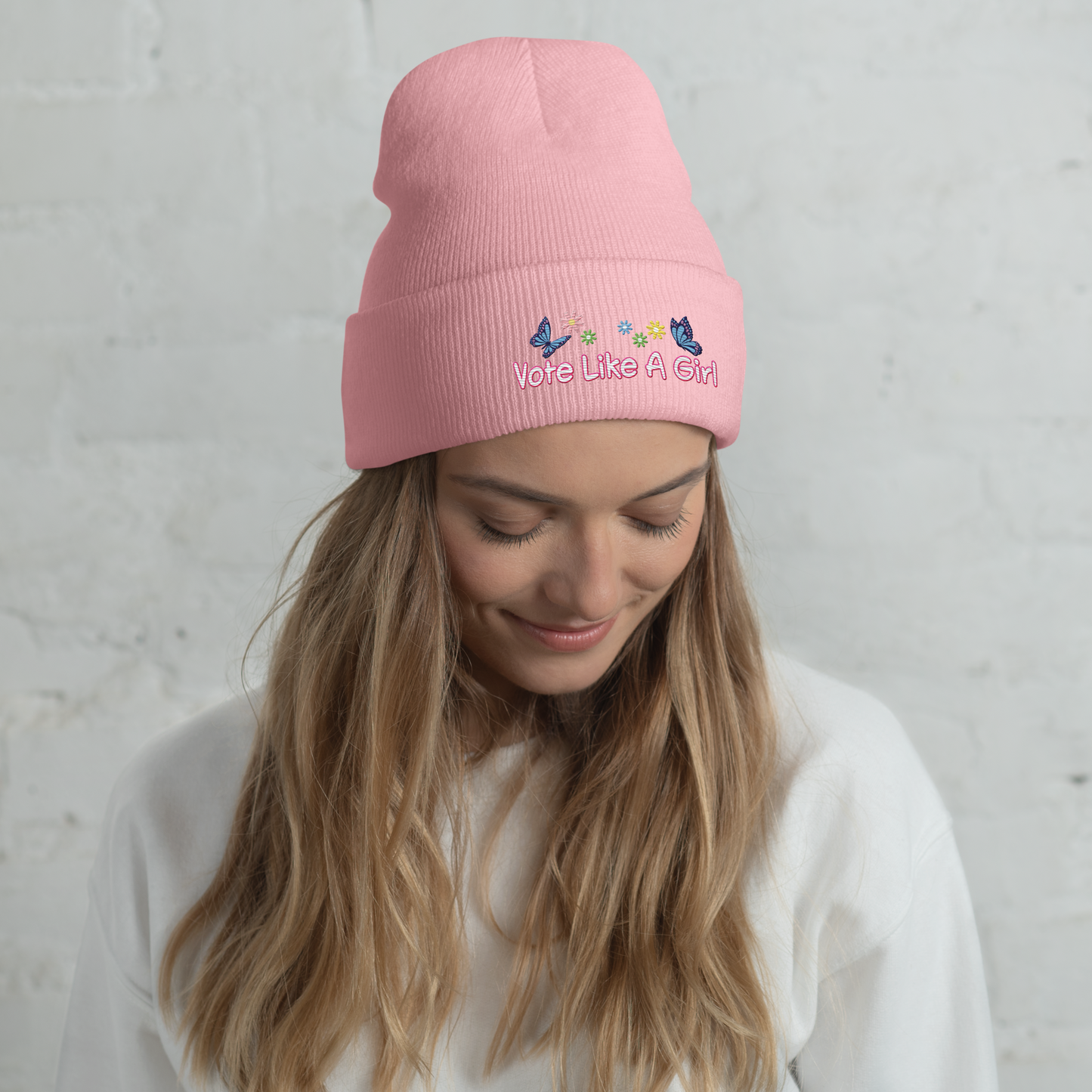 • Embroidered Beanie 'Vote Like A Girl'