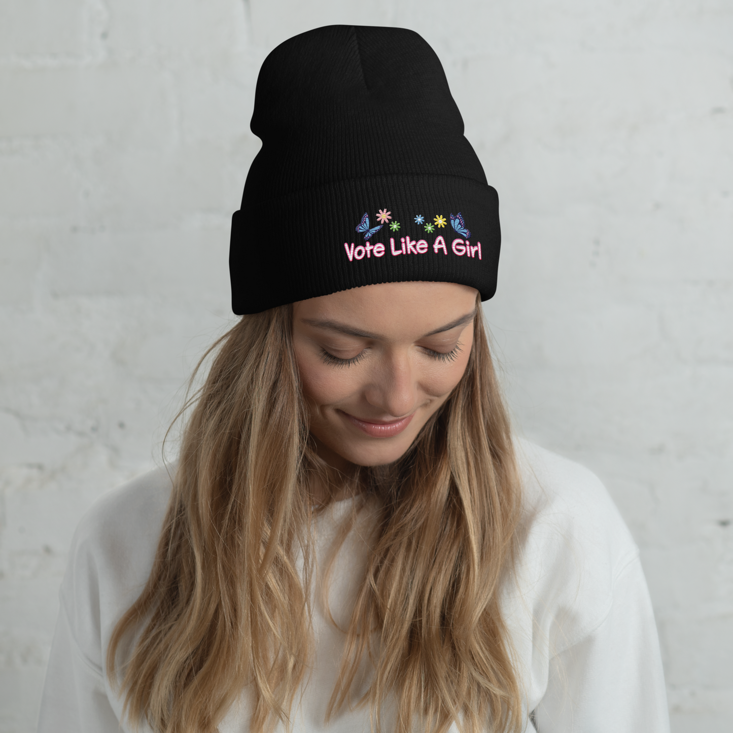 • Embroidered Beanie 'Vote Like A Girl'