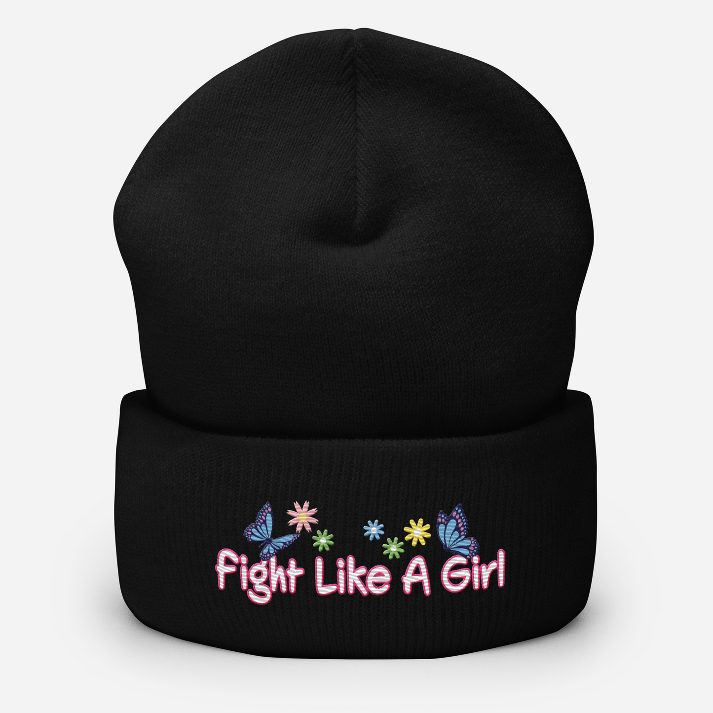 • Embroidered Beanie 'Fight Like A Girl'