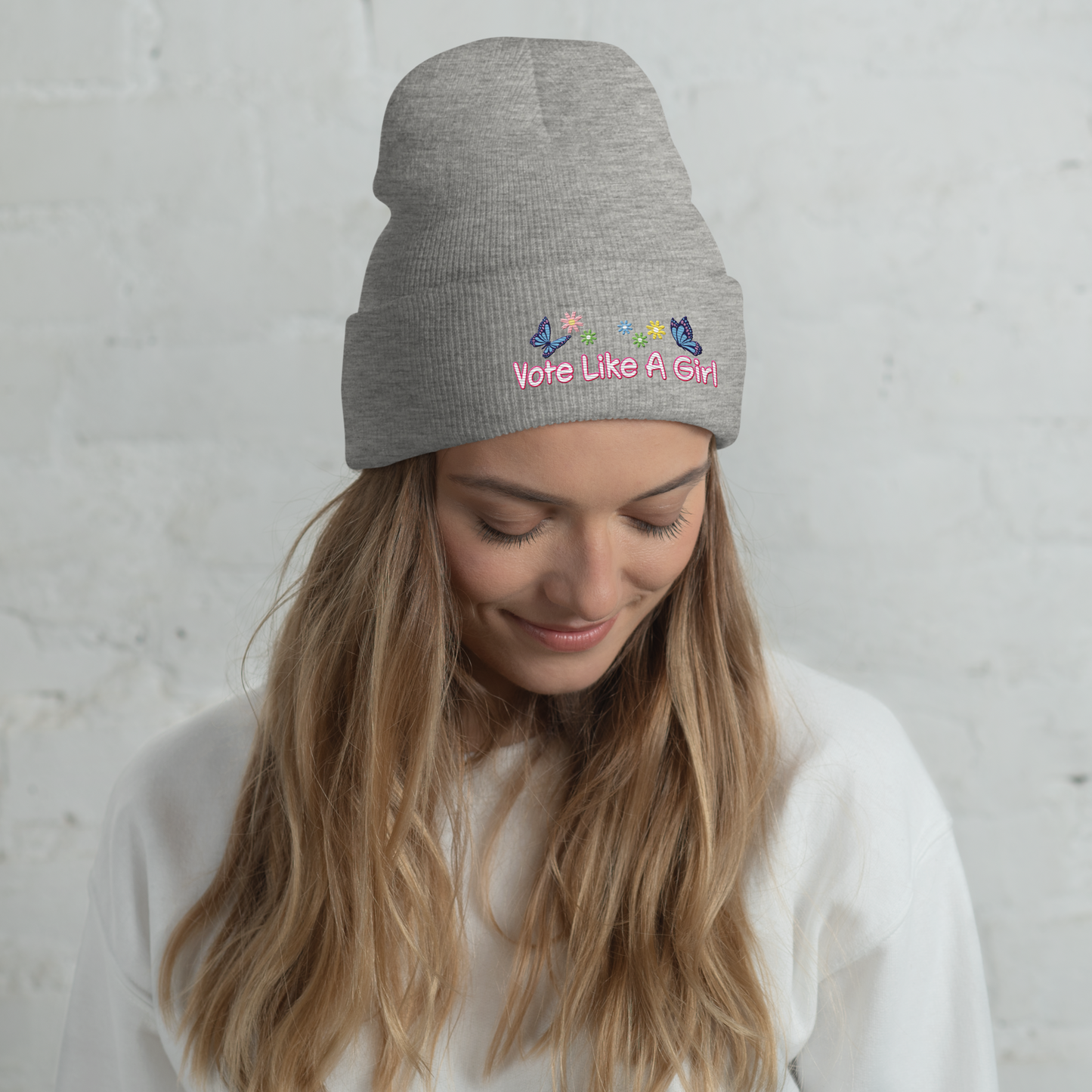 • Embroidered Beanie 'Vote Like A Girl'
