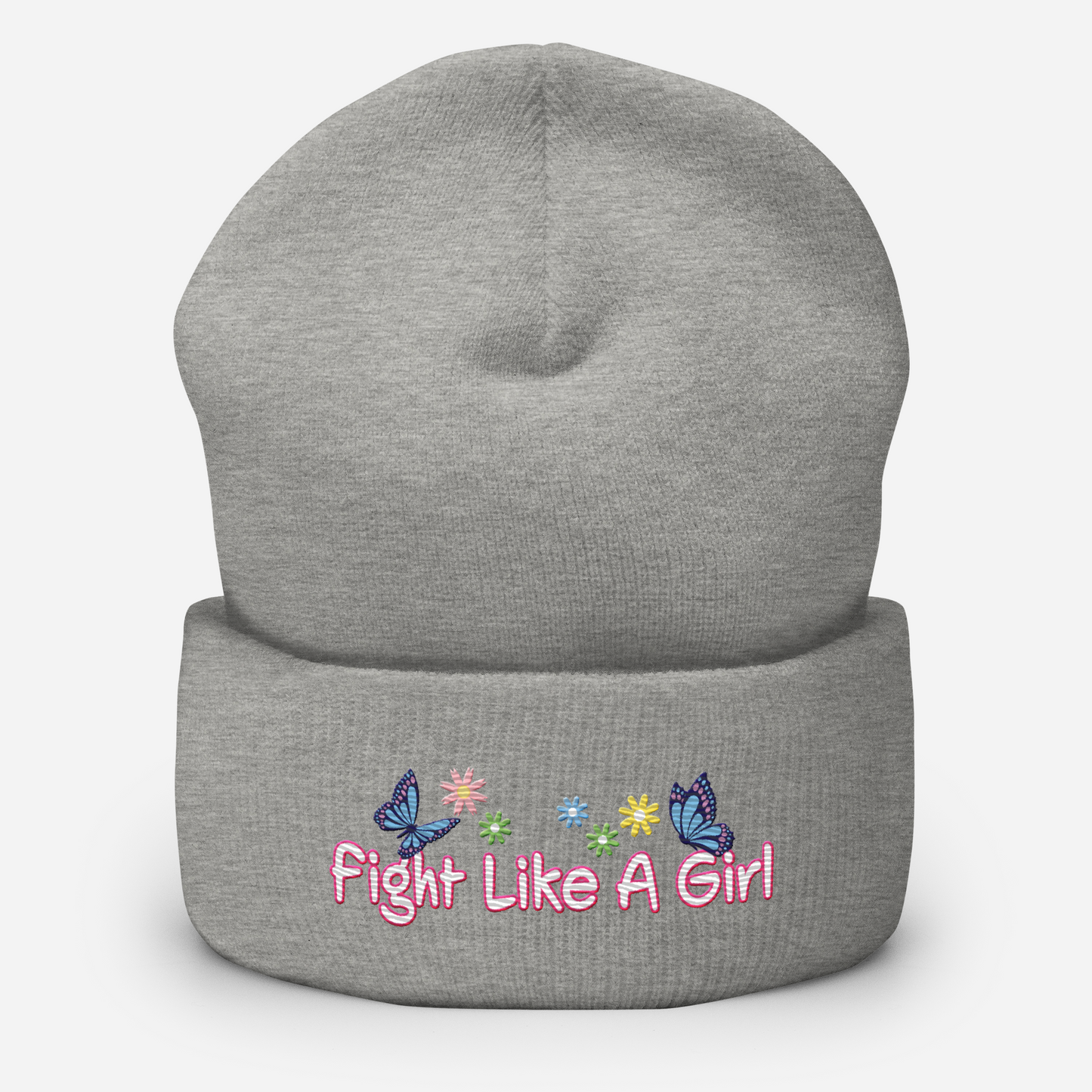 • Embroidered Beanie 'Fight Like A Girl'