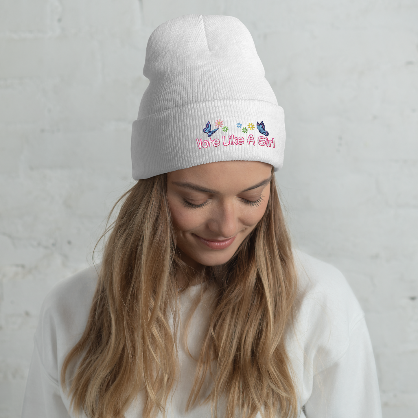 • Embroidered Beanie 'Vote Like A Girl'