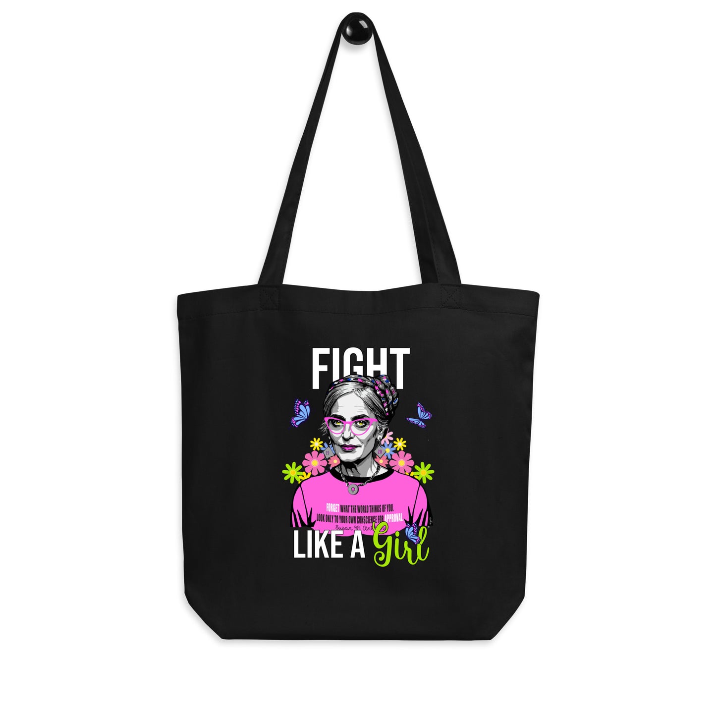 • Tote Susan B Anthony 'Fight Like A Girl' in Cotton