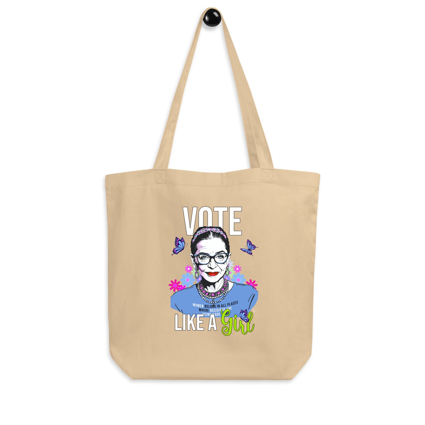 • Tote Ruth Bader Ginsburg 'Vote Like A Girl' in Cotton
