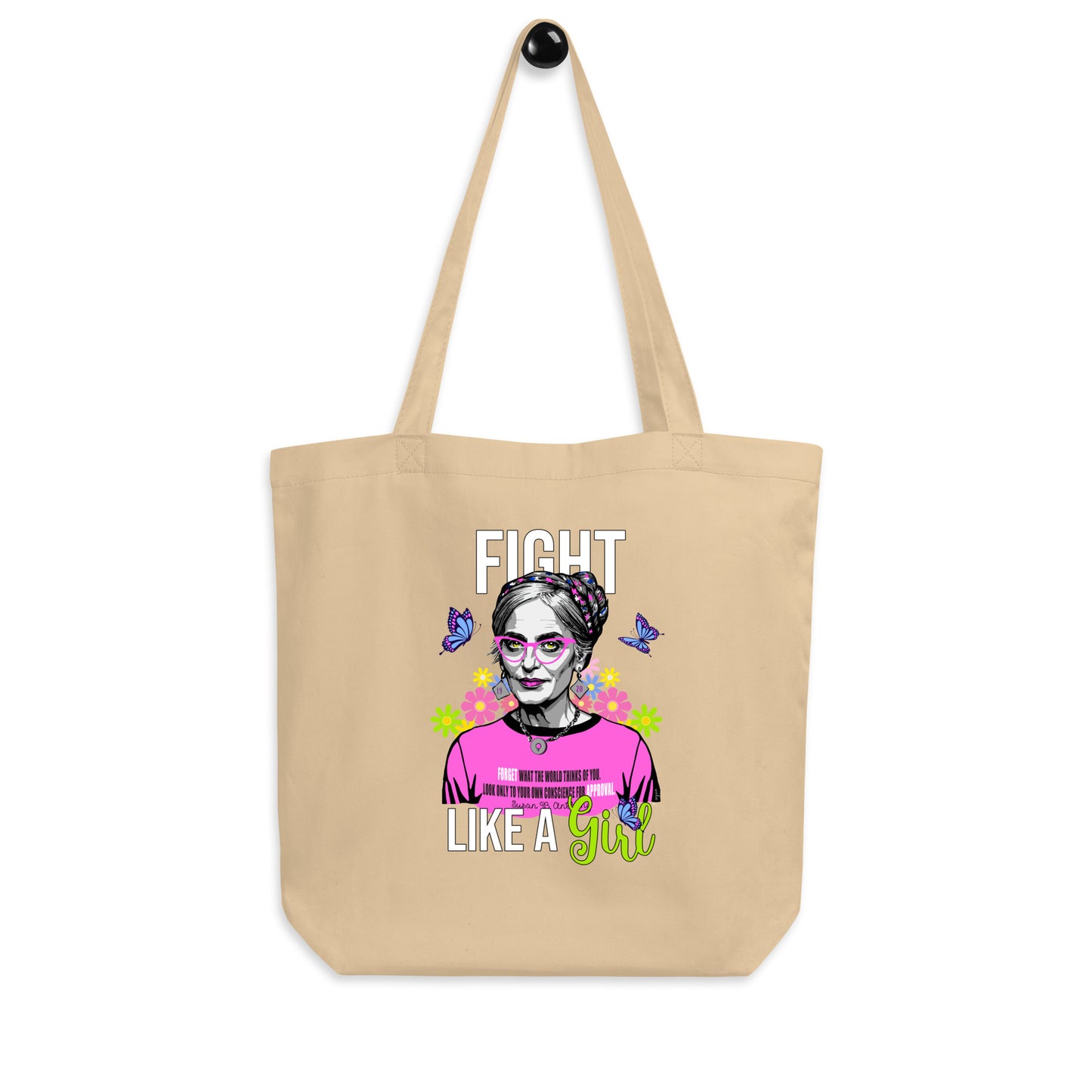 • Tote Susan B Anthony 'Fight Like A Girl' in Cotton