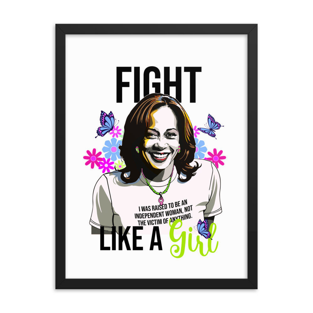 • Framed Poster Kamala Harris 'Fight like a Girl'