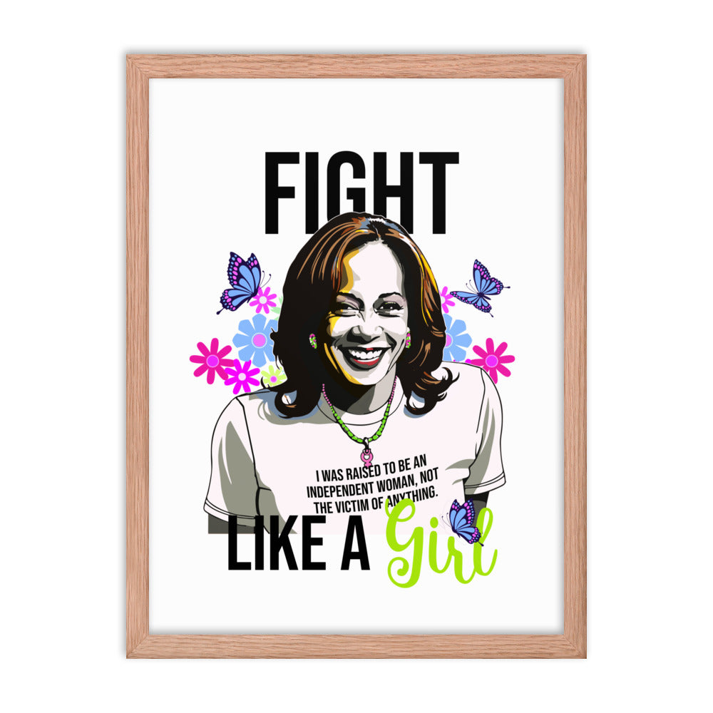 • Framed Poster Kamala Harris 'Fight like a Girl'