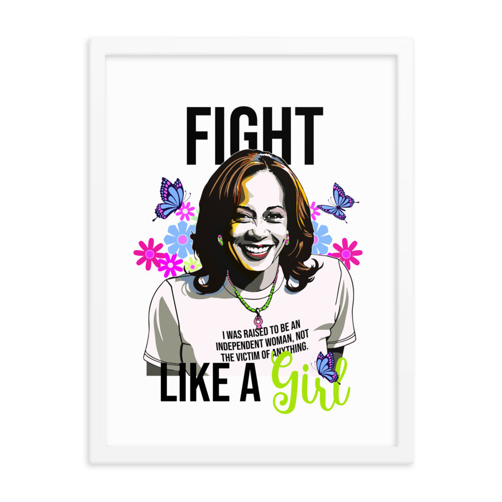 • Framed Poster Kamala Harris 'Fight like a Girl'