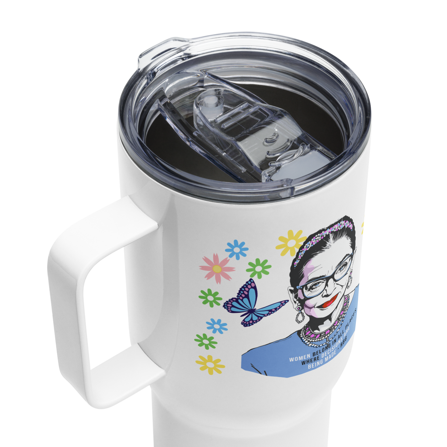 • Travel mug Ruth Bader Ginsburg 'Fight Like a GIrl'