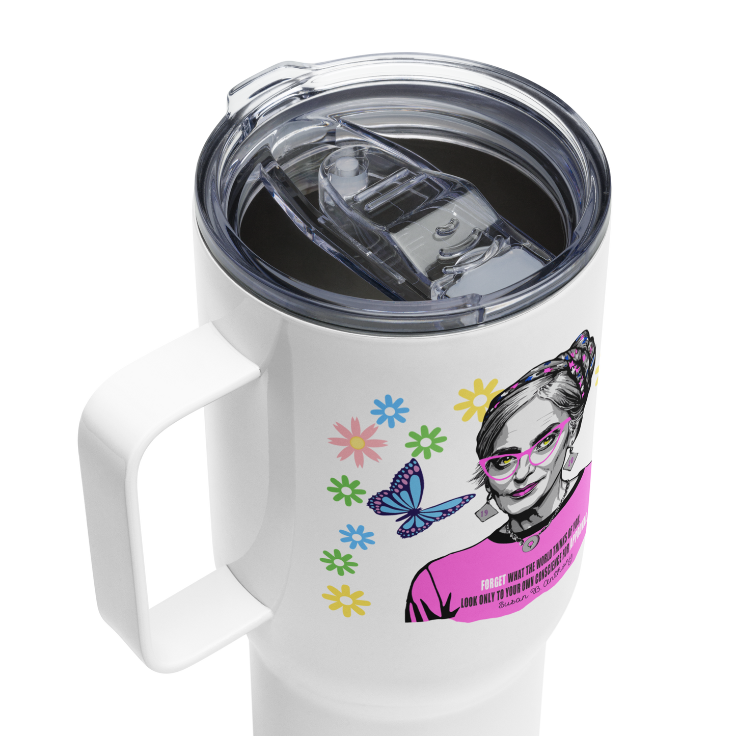 • Travel mug Susan B Anthony 'Fight Like a Girl"