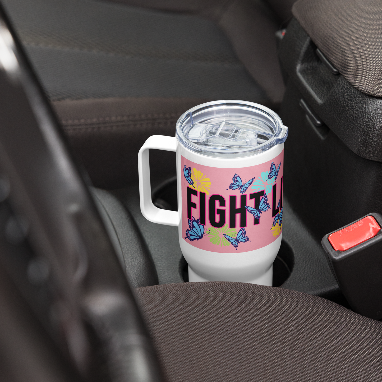 • Travel mug 'Fight Like A Girl'