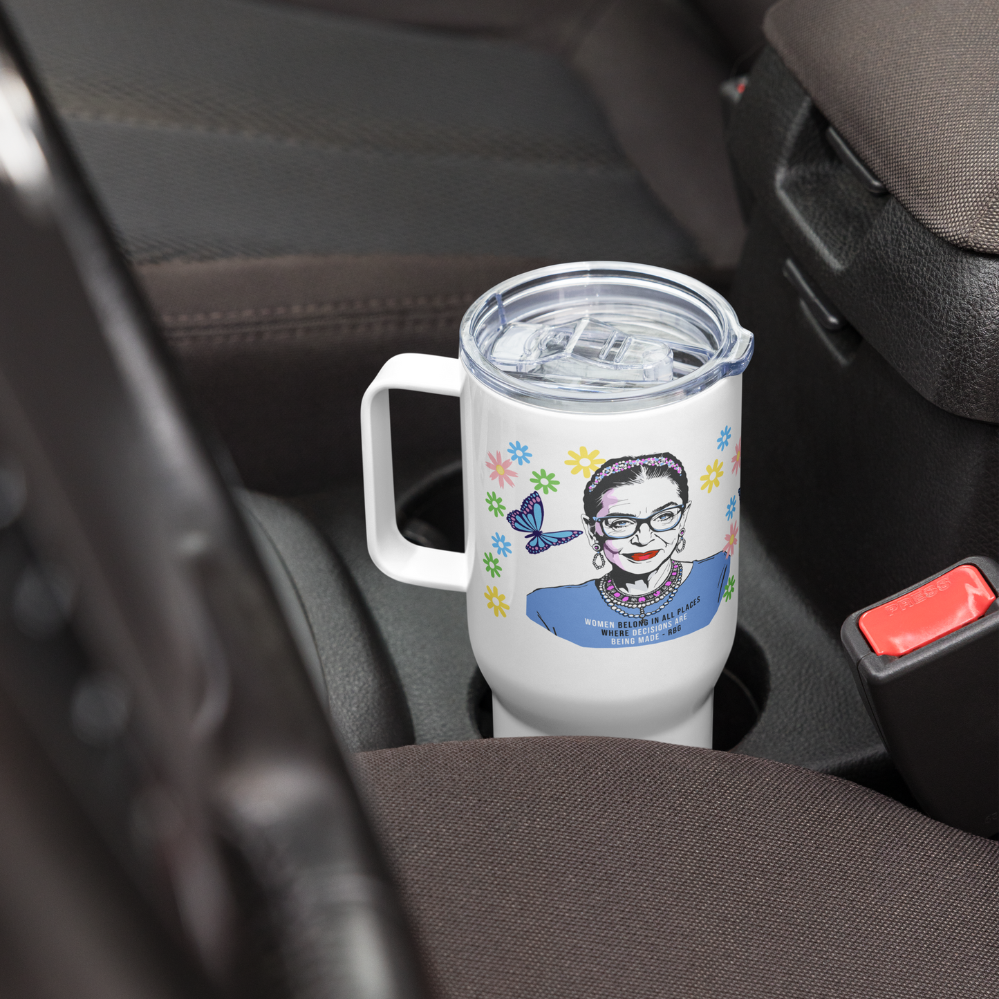 • Travel mug Ruth Bader Ginsburg 'Fight Like a GIrl'