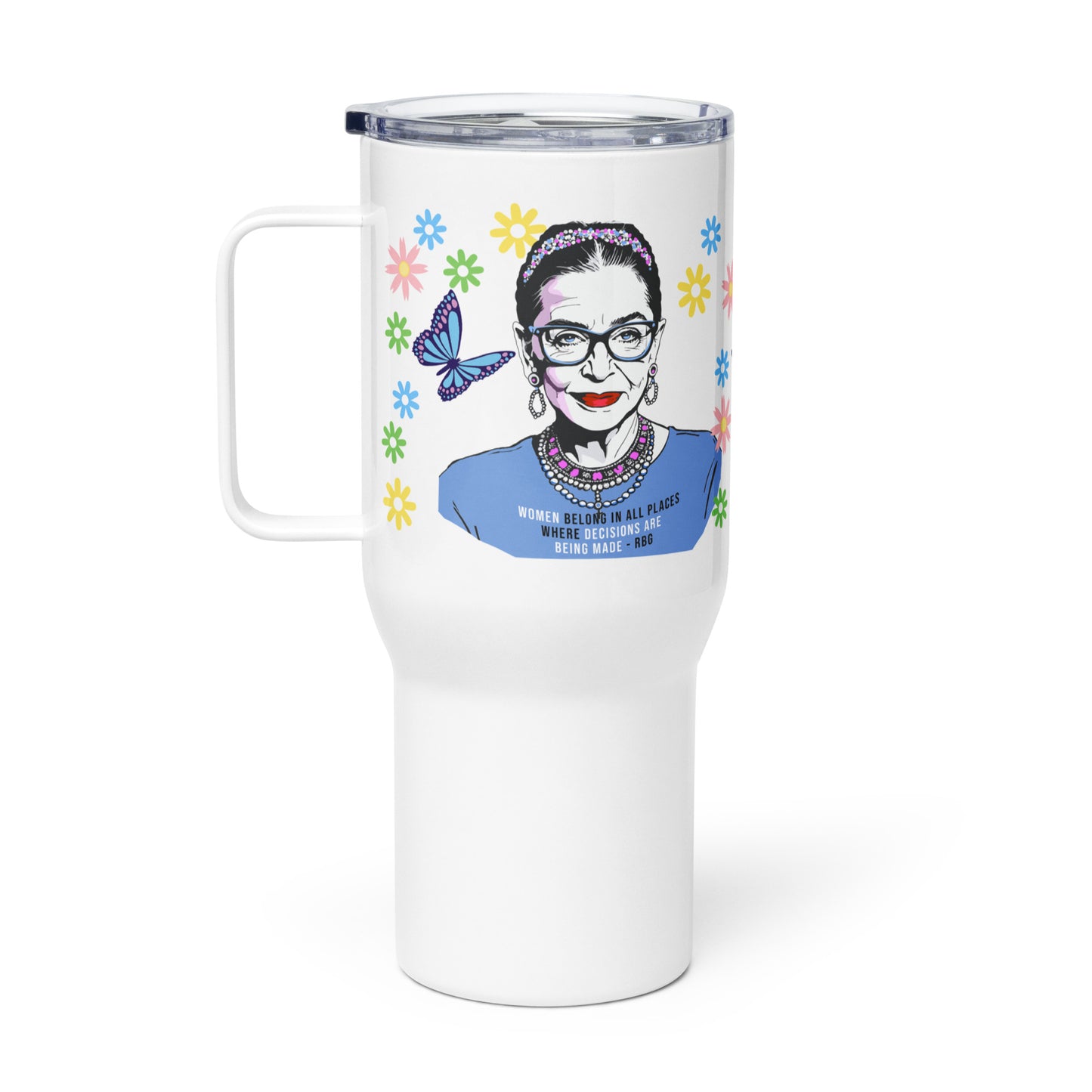 • Travel mug Ruth Bader Ginsburg 'Fight Like a GIrl'