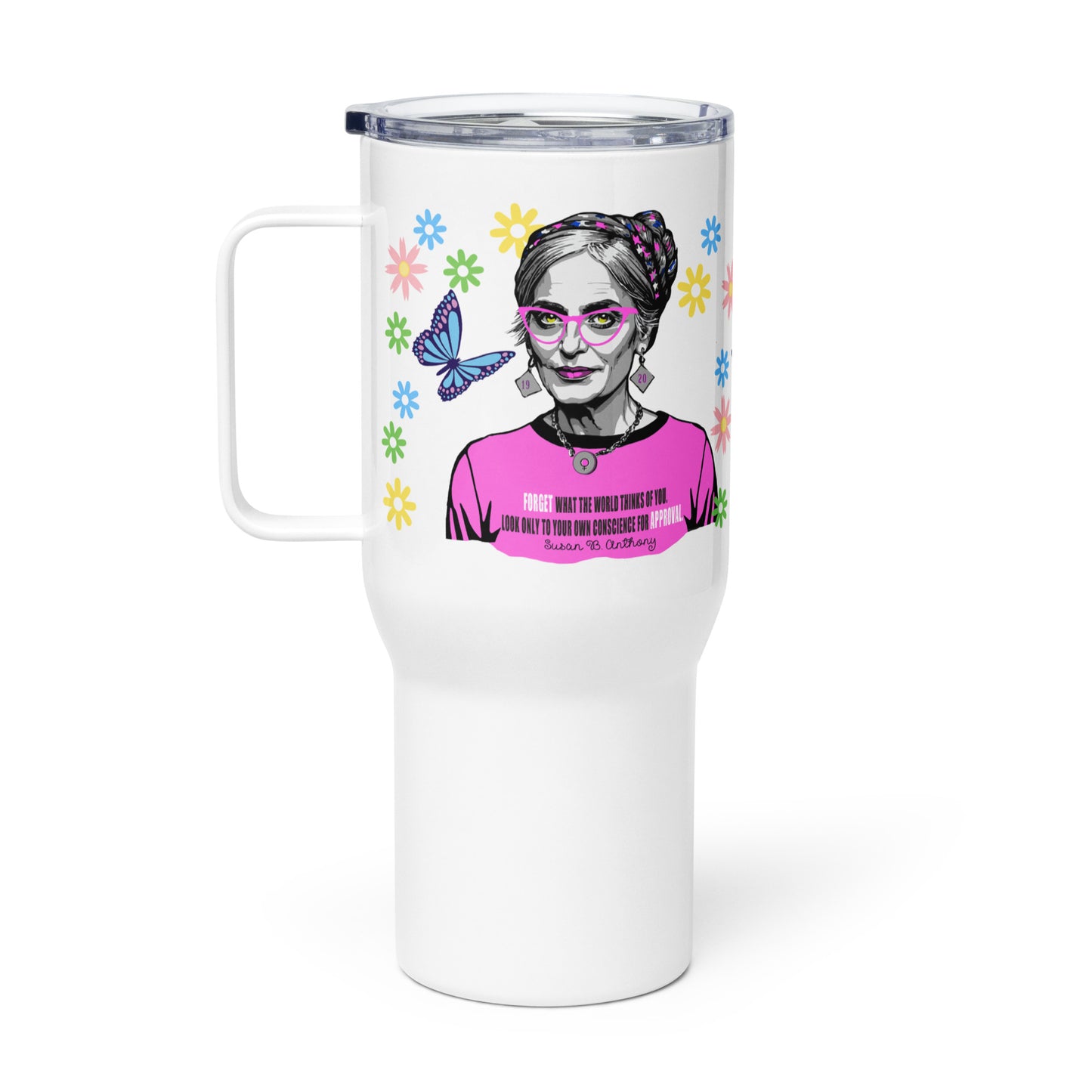 • Travel mug Susan B Anthony 'Fight Like a Girl"