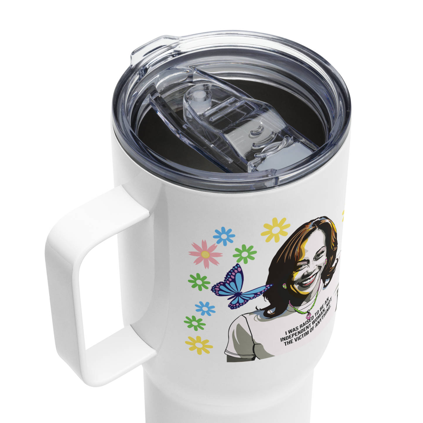 • Travel mug Kamala Harris 'Fight Like a GIrl'
